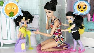 MY MOM ONLY CARED FOR MY SISTER - Barbie Family Sick Day Story  Barbie Toddler Getting Well Routine