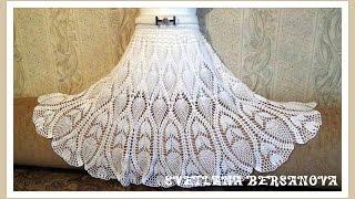 Вяжем вместе - юбка с ананасами.Часть 8. knitted crochet skirt