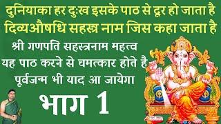 दिव्यऔषधि नाम जिसे कहा जाता है  श्री गणपति सहस्त्रनाम महत्व  यह पाठ करने से चमत्कार होते है 