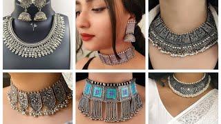 Stunning oxidized silver choker necklace designs