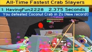 World Record Fastest 2.375 Seconds Coconut Crab Defeat  Bee Swarm Simulator