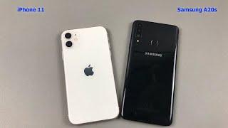 iPhone 11 vs Samsung A20s Speed Test Test Display