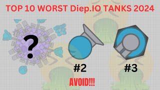 Top 10 WORST Diep.io Tanks  NEVER PLAY WITH THESE TANKS