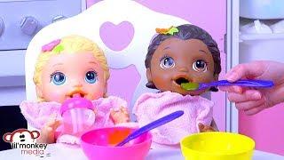 Baby Alive   Lily and Lucille Morning Routine  Finger Painting and Bath time Fun 