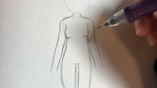 How to draw Anime Girl Full Body EASY TUTORIAL