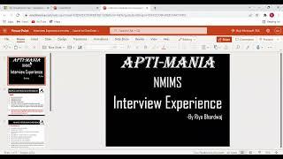 NMIMS interview experience 2022 by Riya Bharadwaj APTIMANIA