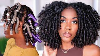 YOU MUST TRY EASY JUMBO FLEXI ROD SET ON WET NATURAL HAIR  NO HEAT STRETCHING