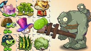 PvZ 2 Challenge MOD - All Plants Max Level 3 Plant Food vs 99 Gargantuars