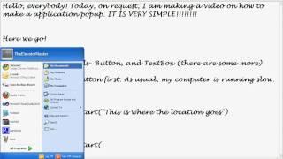 Requested by Dreambliss Tutorial on how to open Applications. videos and music in VB 2010