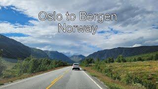 4K Oslo to Bergen Scenic Driving in Mountains by Road