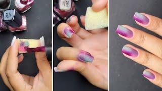 Holi  Dhuleti special colourful Nailart at Home  Nailart for Holi & Dhuleti using kitchen sponge