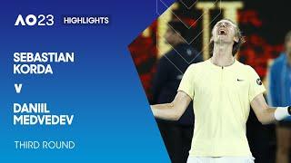 Sebastian Korda v Daniil Medvedev Highlights  Australian Open 2023 Third Round