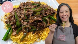 This Black Pepper Beef CRISPY Chow Mein is Super Flavourful