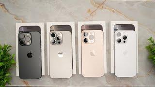 iPhone 16 Pro in All Colors Desert Titanium Natural Black & White