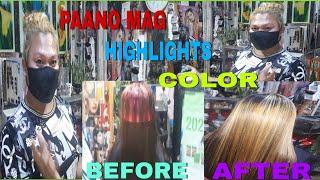 TAMANG GAWIN PARA MAKUHA ANG HIGHLIGHTS COLOR.  BARBIE HAIR STYLE SALON 