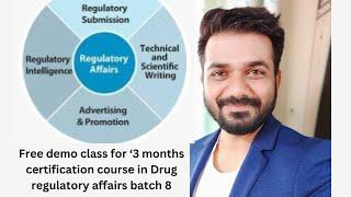 Free demo class for ‘3 months certification course in drug regulatory affairs’