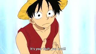 Luffy and owner broke the restaurant ceiling  One piece moments 