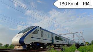 180 Kmph TRIAL RUN With 3rd VANDE BHARAT Express  Sawai Madhopur - Kota - Nagda Section.