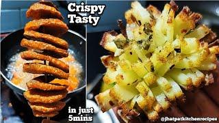 Easy Potato Snacks 2 Crispy Potato Snacks Recipes️ Evening Snacks  Potato Accordion Recipe