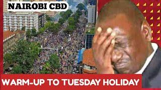 Ruto In Shock As Massive Protest Kick-Off In Nairobi CBD Before Tuesday Holiday