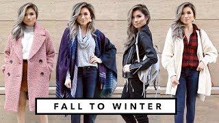 FALL to WINTER Transitional Lookbook  Fall Winter Outfit Ideas Fashion Haul  Miss Louie