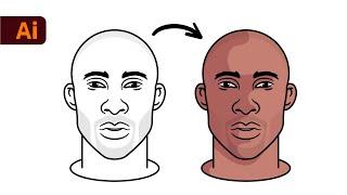 Adobe Illustrator Tutorial - How To Draw Face Portraits Kobe Bryant