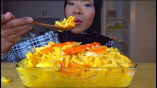 ASMR BAKED MAC & CHEESE WITH KING CRAB * اكل مكرونة ماك ان تشيز بالكابوريا