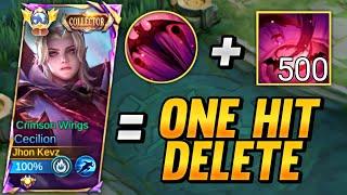 CECILION ONE HIT BEST BUILD AND EMBLEM FOR SOLO RANKED TOP GLOBAL CECILION