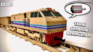 How to Make Train with Cardboard  CC203 Locomotive with Engine  transporting loaded wagons