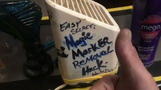 How to remove permanent magic marker or sharpie from plastic. Ninja Trick yall.