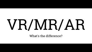 VR MR AR - Whats the difference? Virtual Reality Mixed Reality Augmented Reality