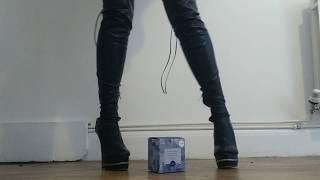 ASMR  Thigh High Black Heel Box Stomp short clip of personalized videos see description for info