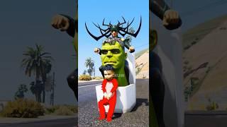 SPIDER-MAN SAVES HULK SKIBIDI TOILET HULK FAMILY FROM HELA GTA V SHORTS #gta5 #shorts