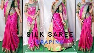 DRAPE YOUR SILK SAREE IN THREE DIFFERENT STYLESPERFECT HIP PLEATSSTEP BY STEP HINDI