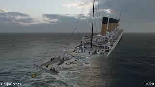 Titanic Sinking Stern First  CG Animation