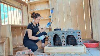 How to building wood stove from brick and cement works 100% - Green forest farm free bushcraft