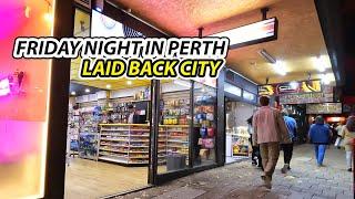 Perth Night Life Friday Night Winter in the Laid Back City Perth Australia  Walking Tour 4K