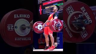 Shi Zhi Yong 73kg  190kg  419lbs Power Clean & Squat Jerk Slow Motion #weightlifting