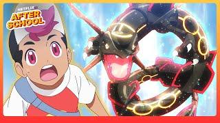Liko and Roy Encounter Black Rayquaza  Pokémon Horizons The Series  Netflix After School