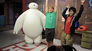 Hiro and Baymax Big Hero 6 meet and greet Tommy at Hollywood Studios Walt Disney World