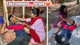 Fake tongue  prank   craziest reaction