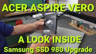 ACER ASPIRE VERO LOOK INSIDE SAMSUNG SSD UPGRADE