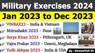 Military Exercises 2023  Jan to Dec 2023  युद्ध अभ्यास 2023  Current Affairs 2024 #defence