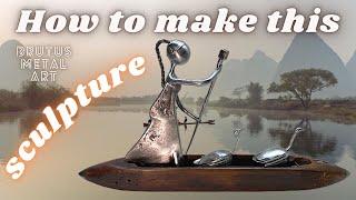 How to make this Metal Art Sculpture  Women with Geese.