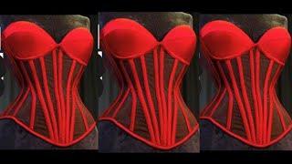 How to cut and sew a transparent corset with a customized bra cup