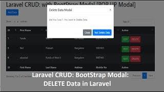 Laravel CRUD BootStrap MODAL Delete Data in Laravel