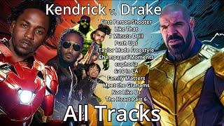 Kendrick VS Drake ALL DISS TRACKS PLAYLIST- Not Like Us J. Cole Future Rick Ross Metro Boomin