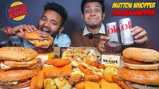 Burger King Full Menu Mukbang Mutton & Chicken Whopper Veg Double Patty Burger Hasbrowns & Nuggets