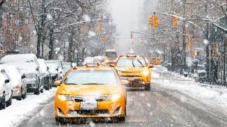 ⁴ᴷ Snowstorm in New York City 2022 ️️ Snowfall in Times Square NYC