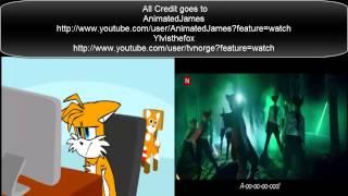 Tails reacts to what does the fox say side by side HD